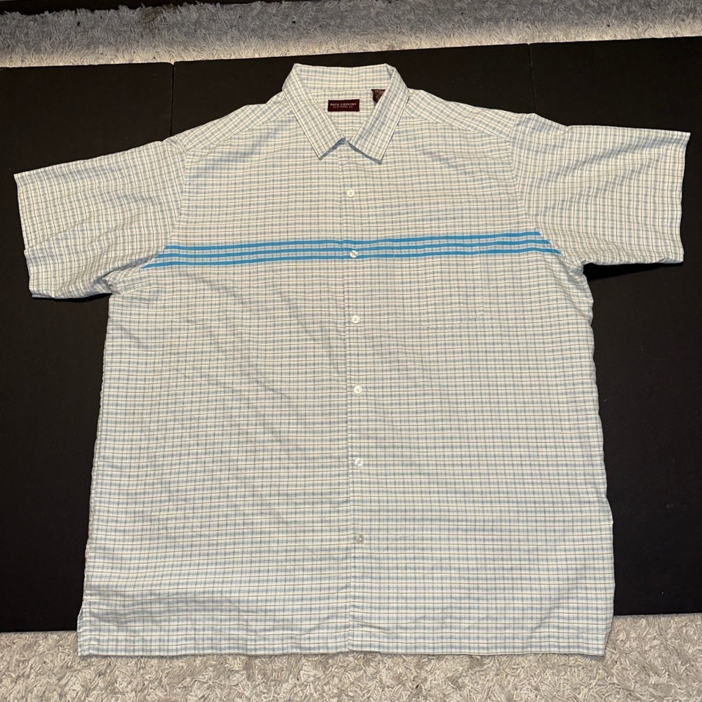 Back Country Clothing Co 3XT Mens Short Sleeve Button Up Shirt Plus Size Retro